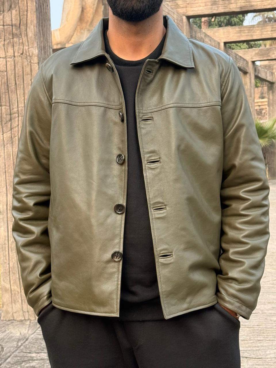The Olive Leather Jacket